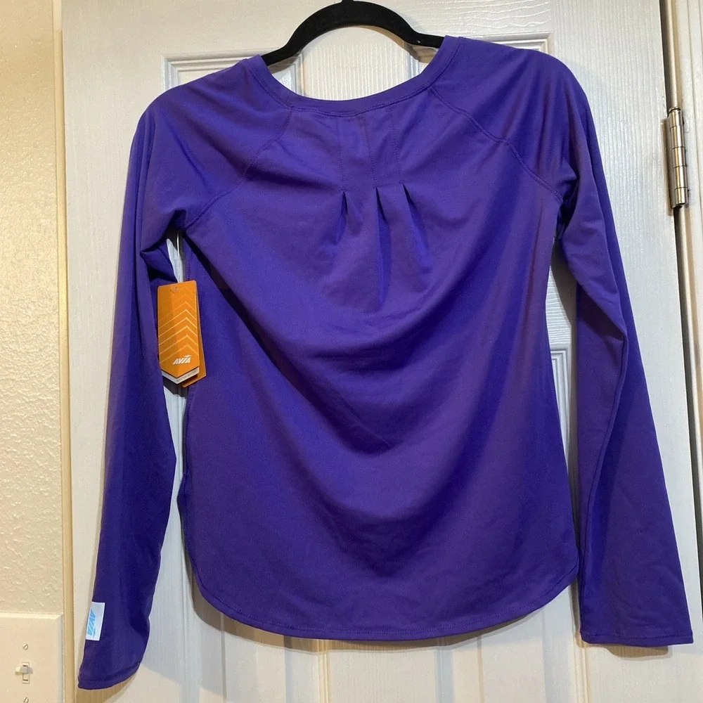NEW AVIA GIRL Long Sleeve Rashguard LARGE 10/12 Purple NWT Purple